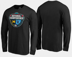 For Men's Michigan T-Shirt Black vs. Villanova Wildcats Crossover Matchup Long Sleeve 2018 Basketball National Championship 142293-615