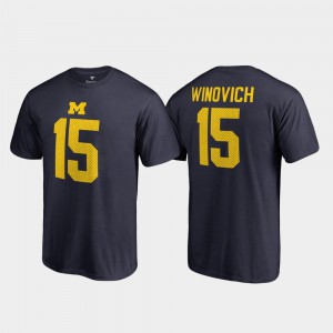 #15 College Legends Men's Chase Winovich Michigan T-Shirt Navy Name & Number 173055-688