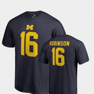 College Legends For Men Denard Robinson Michigan T-Shirt Navy Name & Number #16 227858-525