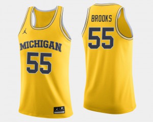 Men's Eli Brooks Michigan Jersey College Basketball #55 Maize 661644-438