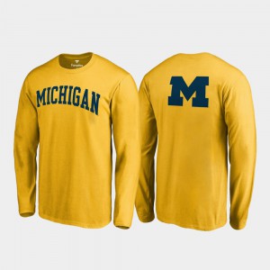 Gold Men Long Sleeve Michigan T-Shirt Primetime 503408-341