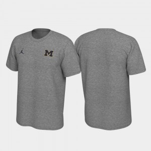 Michigan T-Shirt For Men's Heathered Gray Left Chest Logo Legend 675459-437