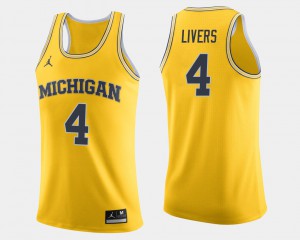 Isaiah Livers Michigan Jersey Maize College Basketball Men's #4 829685-217