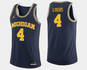 Men's Navy Isaiah Livers Michigan Jersey #4 College Basketball 961891-544