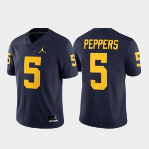 Jabrill Peppers Michigan Jersey Navy Game #5 Mens Alumni Player 812777-621
