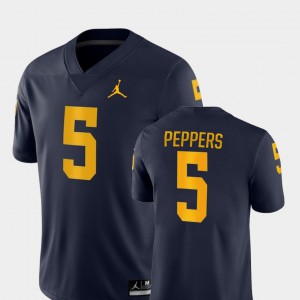 Men's #5 College Football Game Navy Jabrill Peppers Michigan Jersey 381061-985