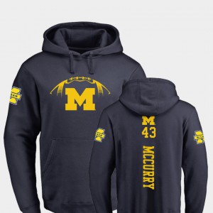 Men's Jake McCurry Michigan Hoodie Navy Backer College Football #43 976307-650