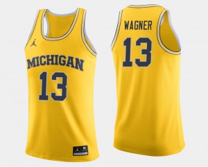 Maize #13 College Basketball Men Moritz Wagner Michigan Jersey 647578-272