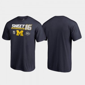 Sweet 16 Backdoor Michigan T-Shirt For Men's Navy March Madness 2019 NCAA Basketball Tournament 892988-319