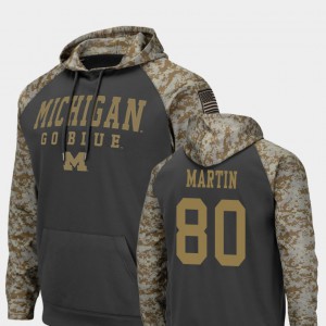 #80 Oliver Martin Michigan Hoodie Charcoal Colosseum Football Mens United We Stand 849380-324