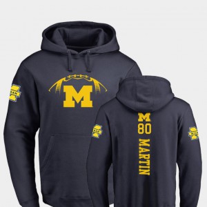 Backer #80 For Men's College Football Navy Oliver Martin Michigan Hoodie 360143-858