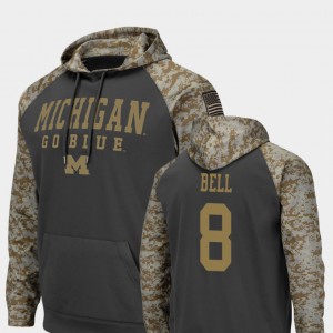 United We Stand Ronnie Bell Michigan Hoodie Men's Charcoal Colosseum Football #8 575554-209