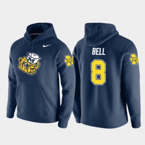 For Men's Vault Logo Club Ronnie Bell Michigan Hoodie #8 Navy Pullover 672333-897