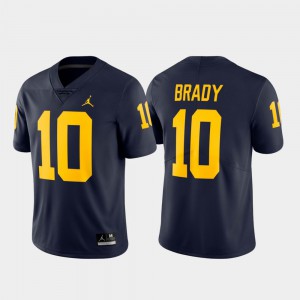 Limited Alumni Football #10 Tom Brady Michigan Jersey For Men's Navy 627025-769