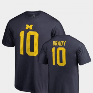 Tom Brady Michigan T-Shirt #10 College Legends Navy Name & Number For Men's 561912-549