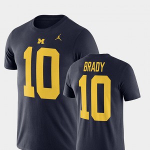 Men's Navy Tom Brady Michigan T-Shirt Jordan Football Performance #10 991738-680