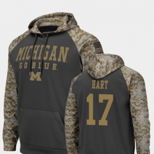 Charcoal Men's Will Hart Michigan Hoodie United We Stand #17 Colosseum Football 855202-880