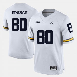 #80 White College Football Mens Alan Branch Michigan Jersey 573398-293