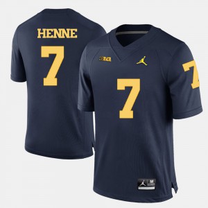 Chad Henne Michigan Jersey Navy Blue #7 College Football Men's 887704-280