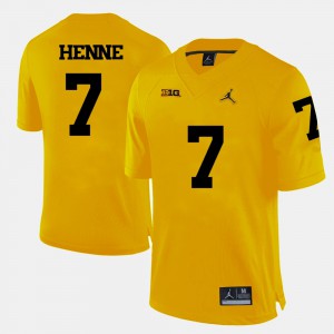 Yellow Men College Football #7 Chad Henne Michigan Jersey 837380-513