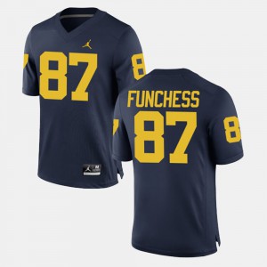 #87 Alumni Football Game Dominique Funchess Michigan Jersey For Men's Navy 464053-439