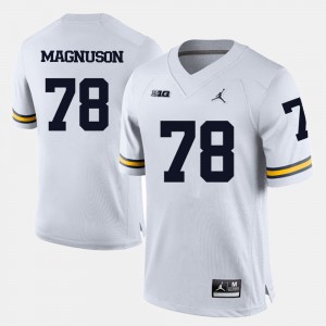 Mens College Football Erik Magnuson Michigan Jersey #78 White 386725-397