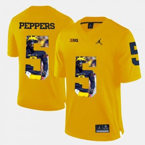Jabrill Peppers Michigan Jersey #5 Player Pictorial Men Yellow 269649-591