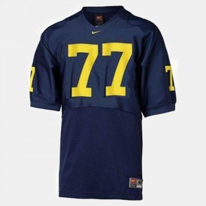 #77 For Kids Blue College Football Jake Long Michigan Jersey 767834-130