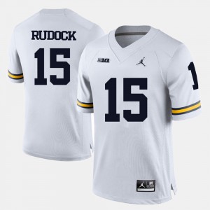 #15 College Football Jake Rudock Michigan Jersey Men White 885587-735