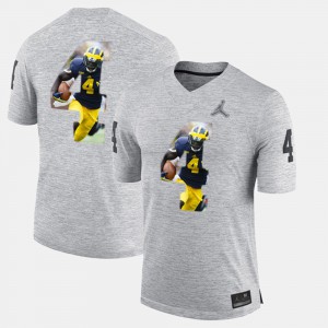 Gray #4 Mens Jim Harbaugh Michigan Jersey Player Pictorial 922148-890
