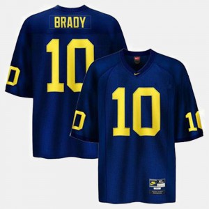 Tom Brady Michigan Jersey #10 Blue Men's College Football 658846-905