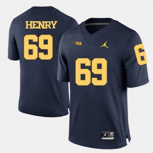Willie Henry Michigan Jersey College Football #69 For Men Navy Blue 630906-842