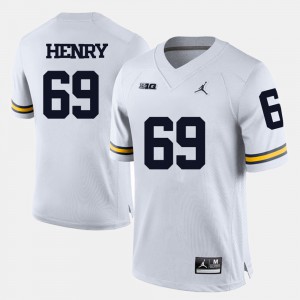White College Football Willie Henry Michigan Jersey #69 For Men's 424831-442