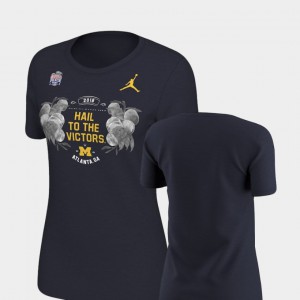 2018 Peach Bowl Bound Verbiage Navy Women's Michigan T-Shirt 433398-396