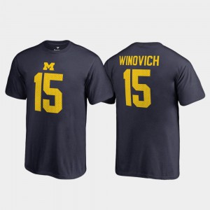 Kids College Legends Name & Number #15 Navy Chase Winovich Michigan T-Shirt 370603-169