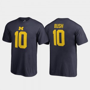 College Legends #10 Navy Name & Number Youth(Kids) Devin Bush Michigan T-Shirt 478803-877